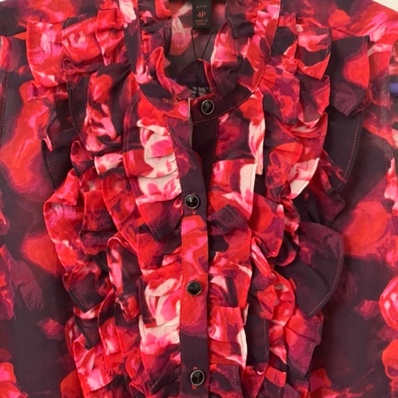 L’Wren Scott Banana Republic Rose Chiffon Blouse,  4P - Picture 5 of 8